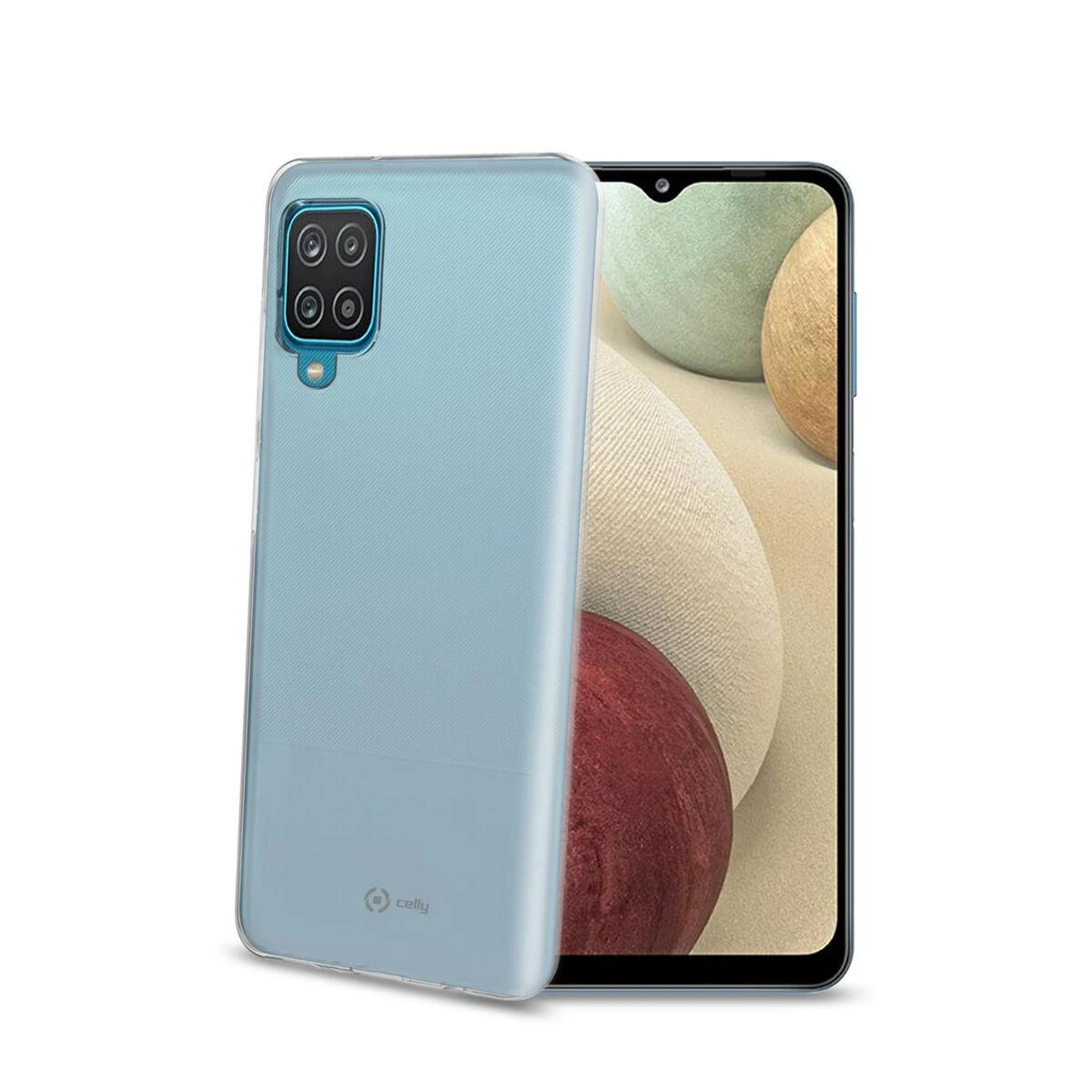 Dėklas CELLY Gelskin galinis dangtelis Samsung Galaxy A12 (skaidrus)