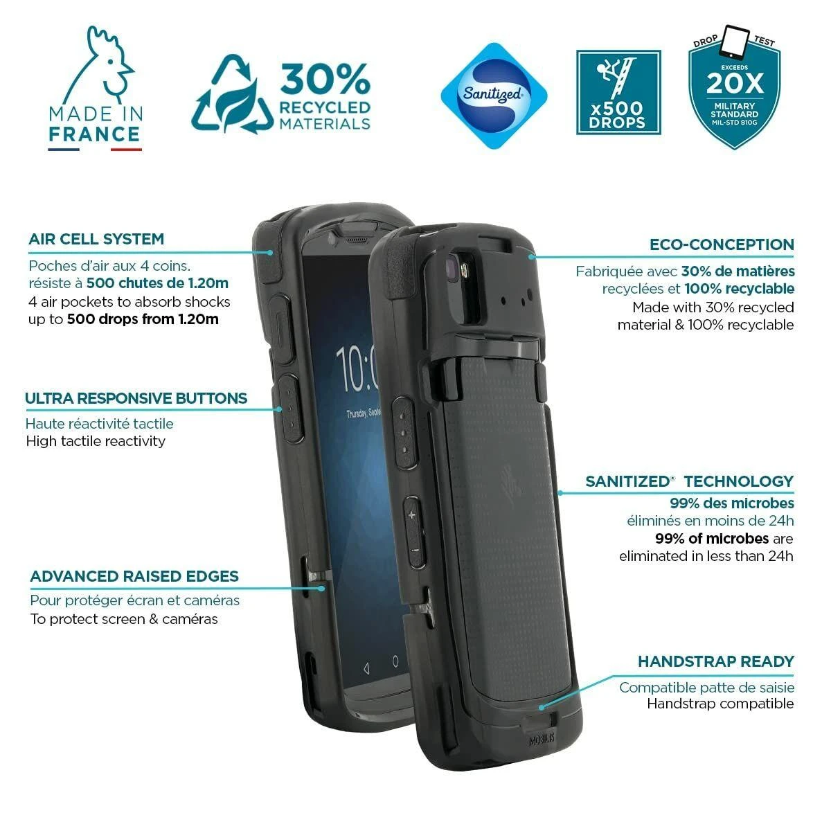 Dėklas Mobilis PROTECH pokrowiec na telefon komórkowy 15,2 cm (6") Futerał Juodas