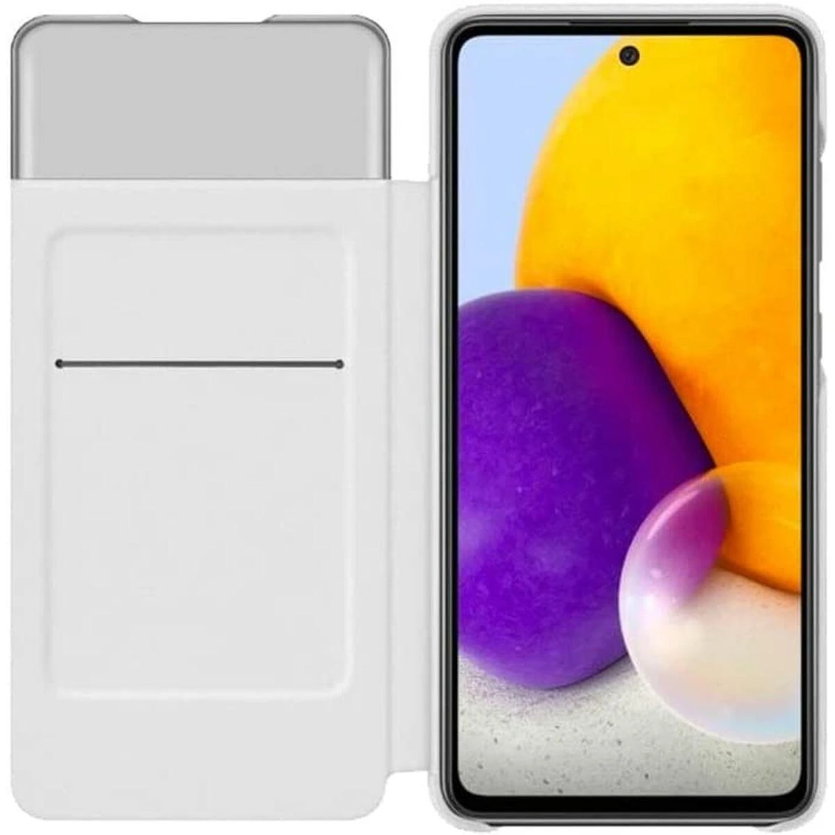 Dėklas SAMSUNG SMART S VIEW PINIGINĖS DALYS Baltas A72