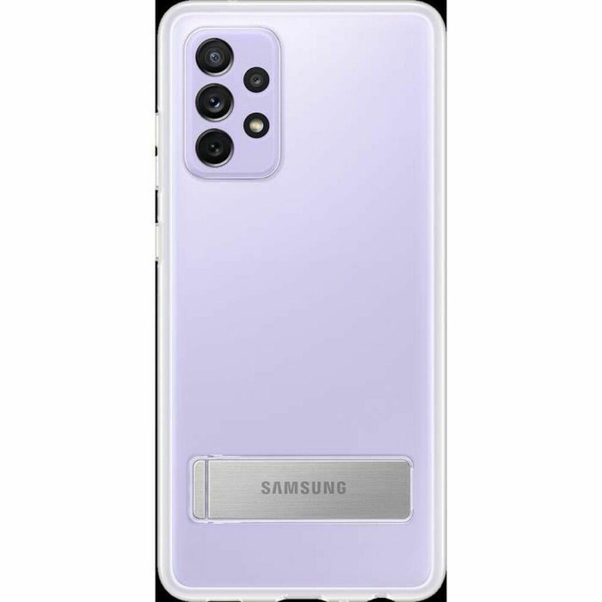 Dėklas JA725CTE „Samsung Galaxy A72“ skaidraus vaizdo stovimas dangtelis, skaidrus (permatomas)