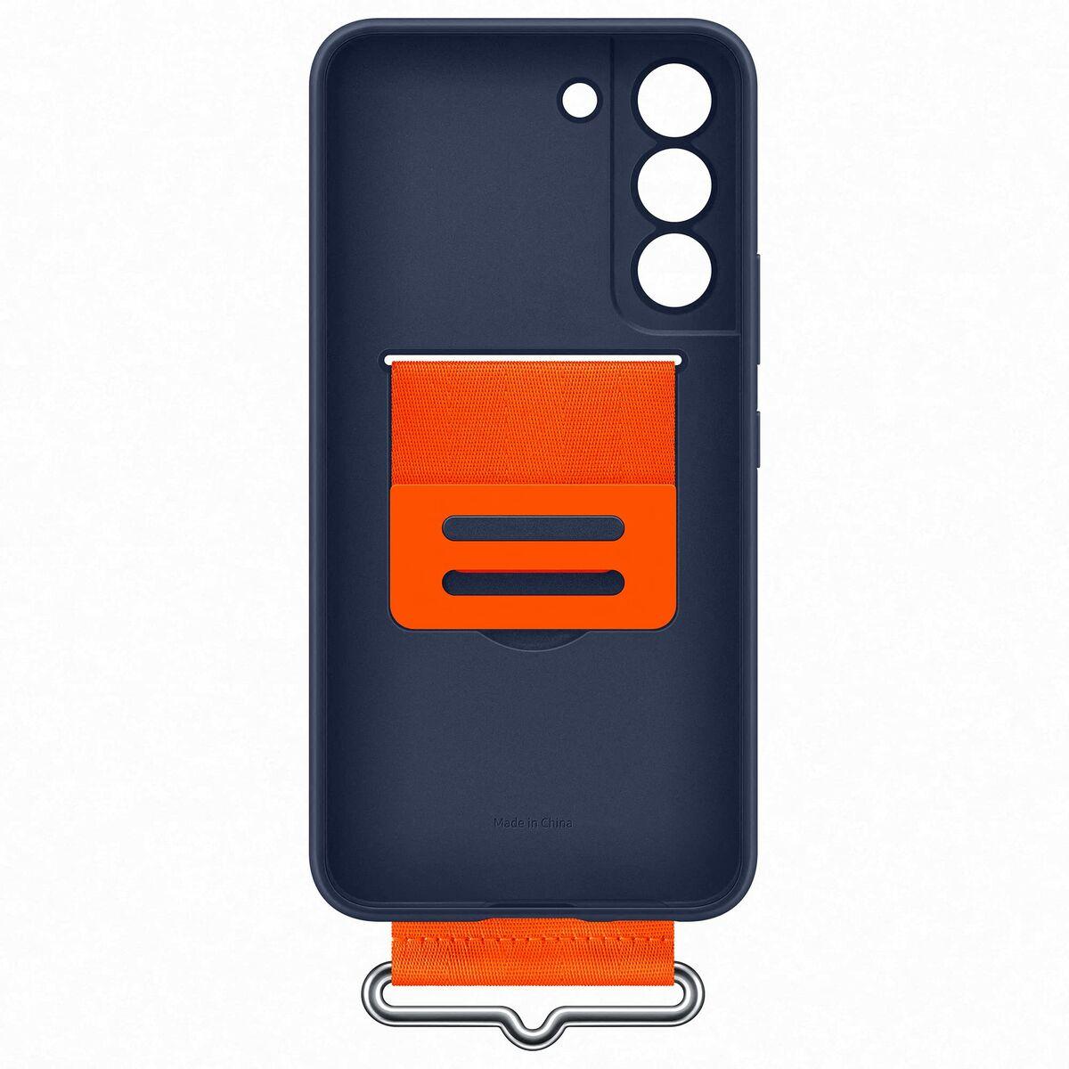 Dėklas GS901TNE silikoninis dangtelis su dirželiu, skirtas Samsung Galaxy S22, Navy (Mėlyna)