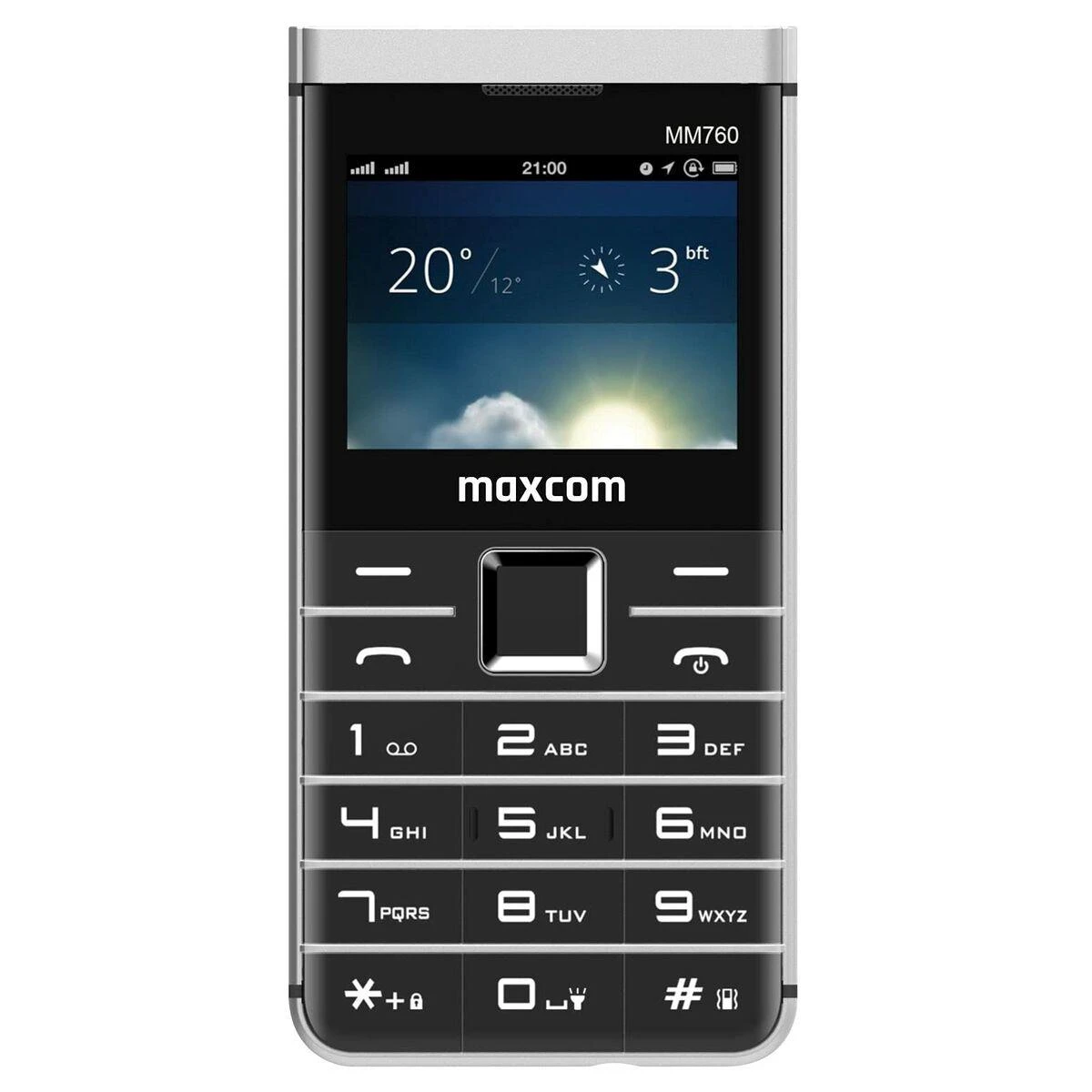 Maxcom MM760 Dual SIM mobilusis telefonas Juoda ir sidabrinė