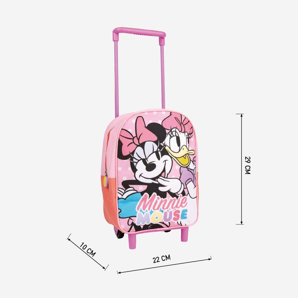Mokyklinė kuprinė su ratukais Minnie Mouse 22 x 10 x 29 cm Rožinė