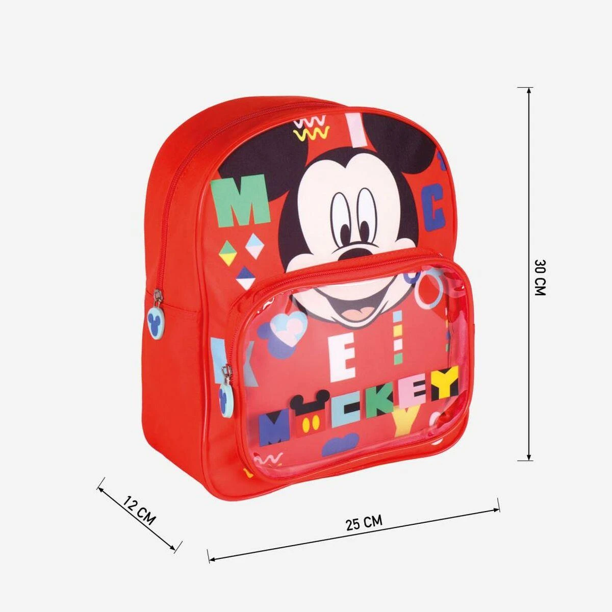 Mokyklinis krepšys Mickey Mouse Raudona (25 x 30 x 12 cm)