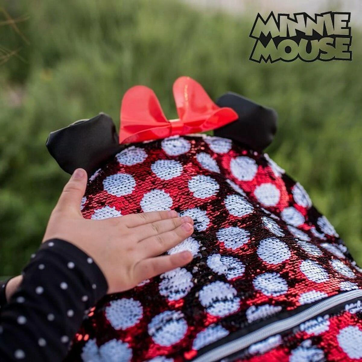 Minnie Mouse „Disney Minnie“ pelė miela stilinga „Sequin“ kuprinė 40 cm AP0007