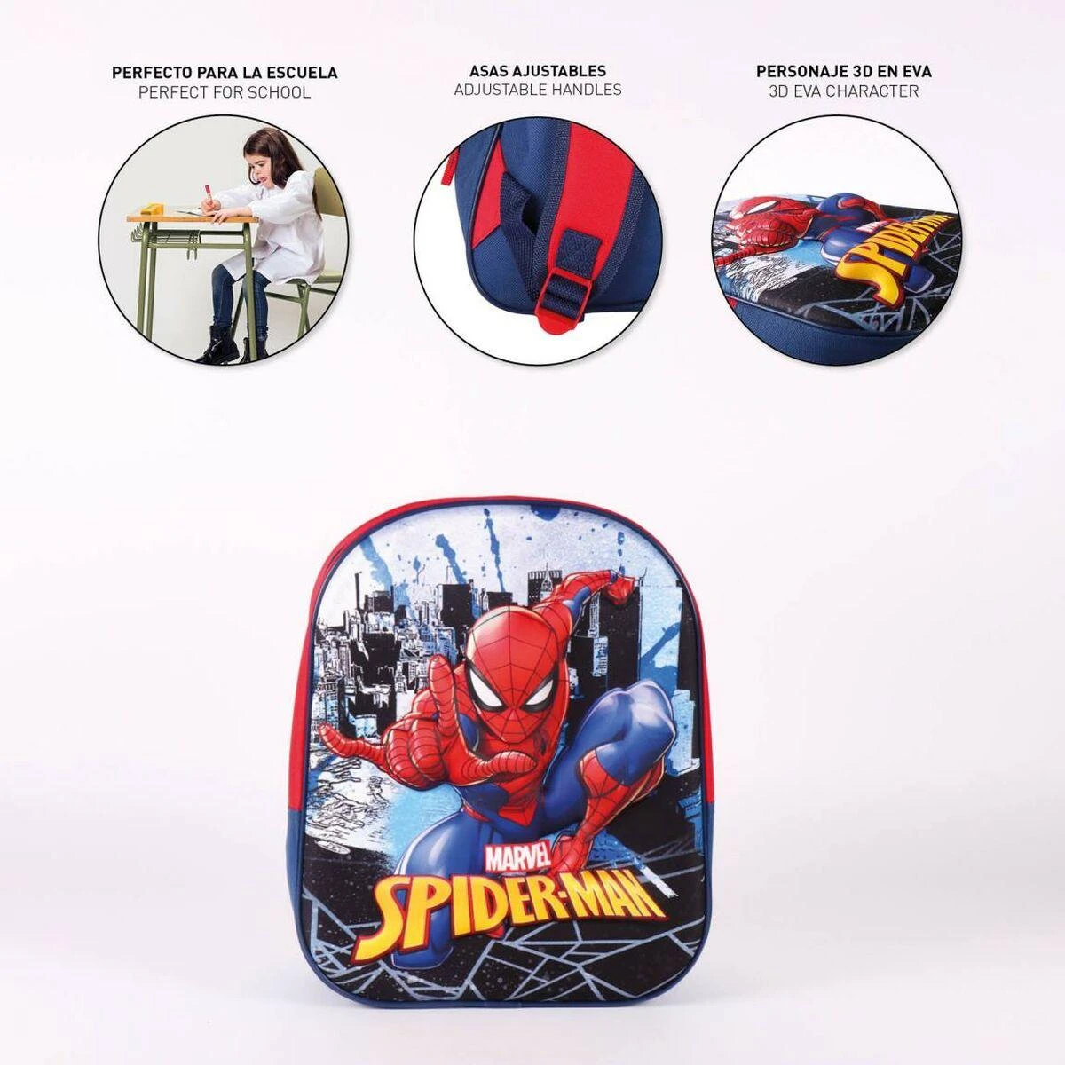 CERDÁ Mokyklinis krepšys Spiderman Pilka (25 x 31 x 10 cm)