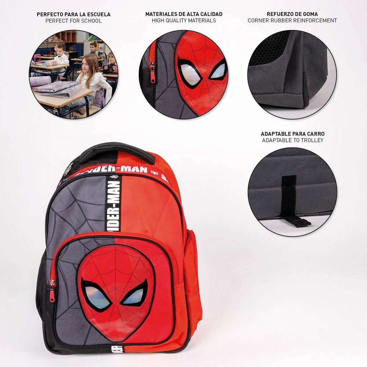 Mokyklinis krepšys Spiderman Raudona Juoda