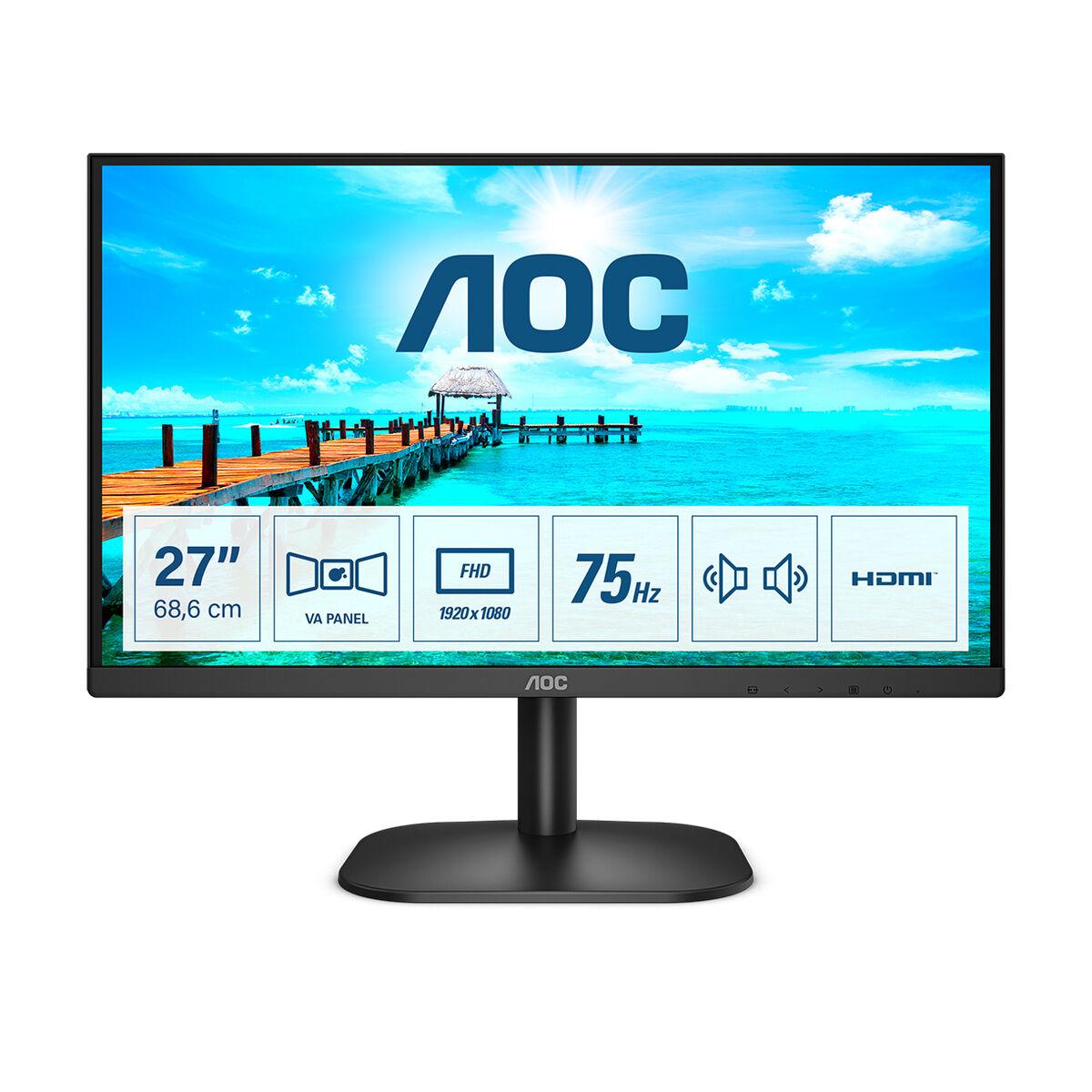 Monitorius AOC 27B2AM 27 colių VA FHD 1920x1080 16:9 4000:1 250cd/m2 178/178 75Hz 4ms HDMI1.4 VGA