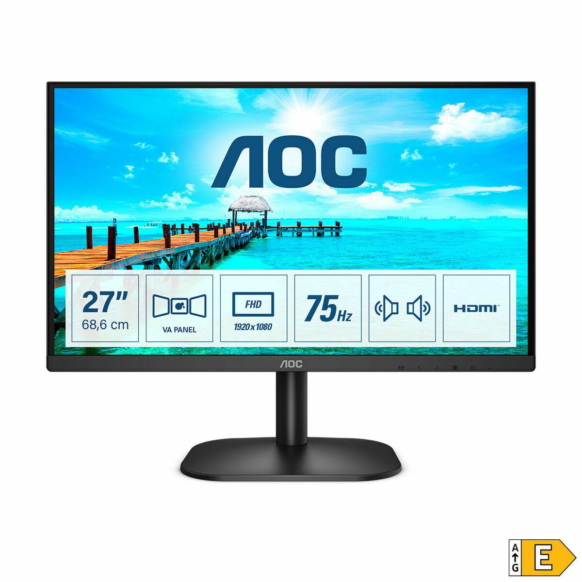 Monitorius AOC 27B2AM 27 colių VA FHD 1920x1080 16:9 4000:1 250cd/m2 178/178 75Hz 4ms HDMI1.4 VGA