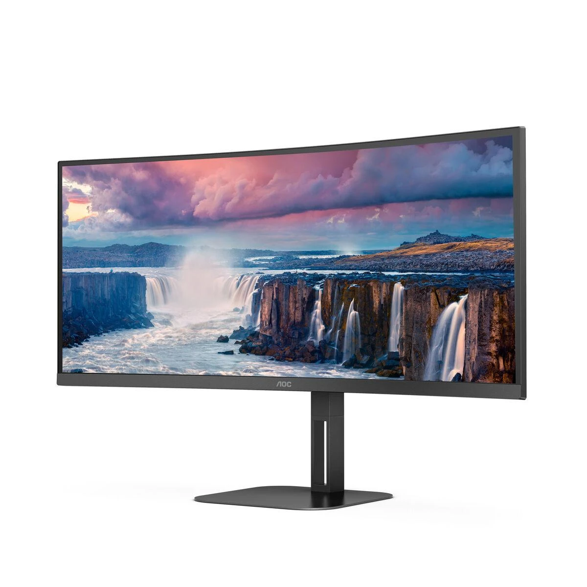 Monitorius AOC CU34V5C, 34" UWQHD (3440x1440) lenktas VA, 21:9, 100Hz, USB-C PD 65W, DP, HDMI