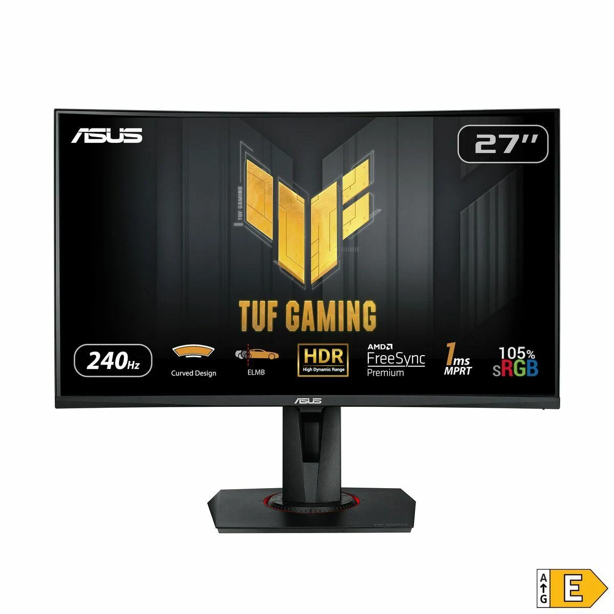 Monitorius TUF Gaming VG27VQM Curved Gaming Monitor – 27 inch/Full HD(1920x1080)/240Hz/Extreme Low Motion Blur™/ Adaptive-sync/ Freesync™ Premium/ 1ms (MPRT)