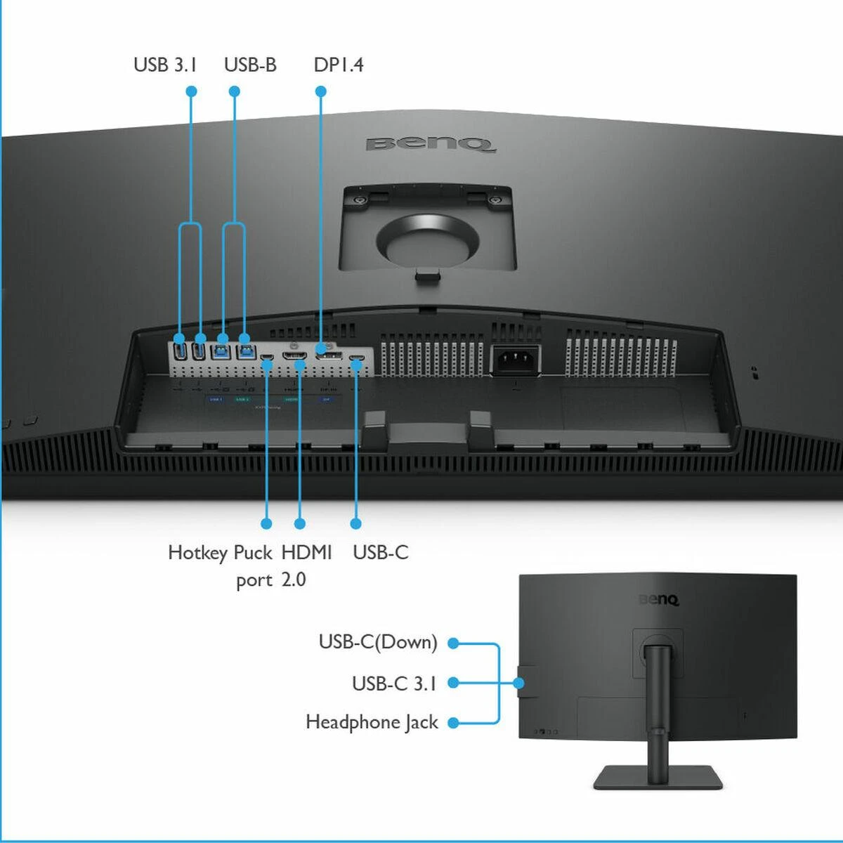 Monitorius BENQ PD3205U 32 colių LED 3840x2160 16:9 350cd/m2 4ms HDMI/DP/USB-C PD90W Juodas