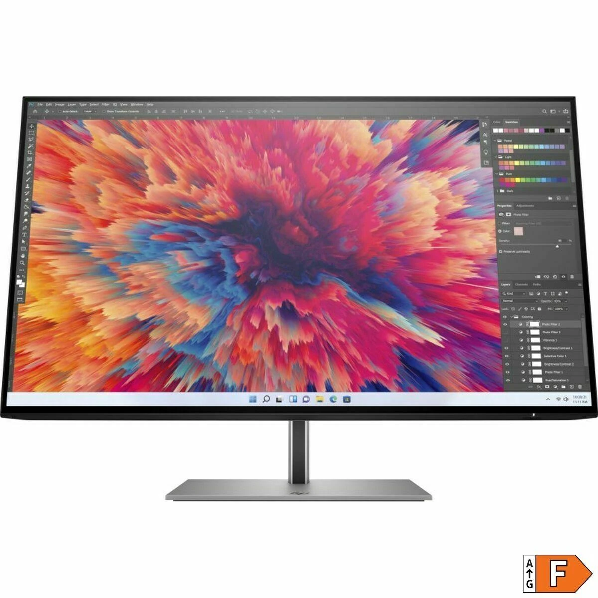 Hewlett Packard (HP) HP Z24q G3 QHD monitorius – 23,8 colio, 2560x1440 QHD, 400 nitų, 90 Hz, AG, IPS, HDMI/DisplayPort grandinės jungtis, 4 USB-A jungtys, reguliuojamo aukščio / pakreipimo / pasukimo / sukimosi padėtis, 3 metimai