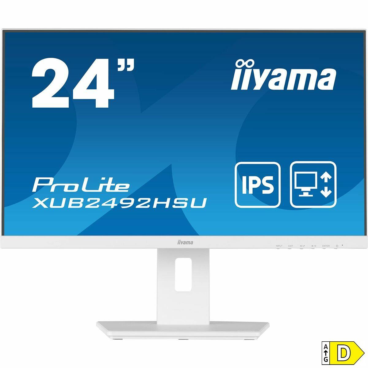 Monitorius Iiyama ProLite PROLITE XUB2492HSU-W5 - 1920 x 1080 FHD - 16:9 - 1000:1 - 250 cd/m² - 4 ms - 1 x DisplayPort (digital), 1 x HDMI (digital), 1 x VGA (analogue) - Baltas