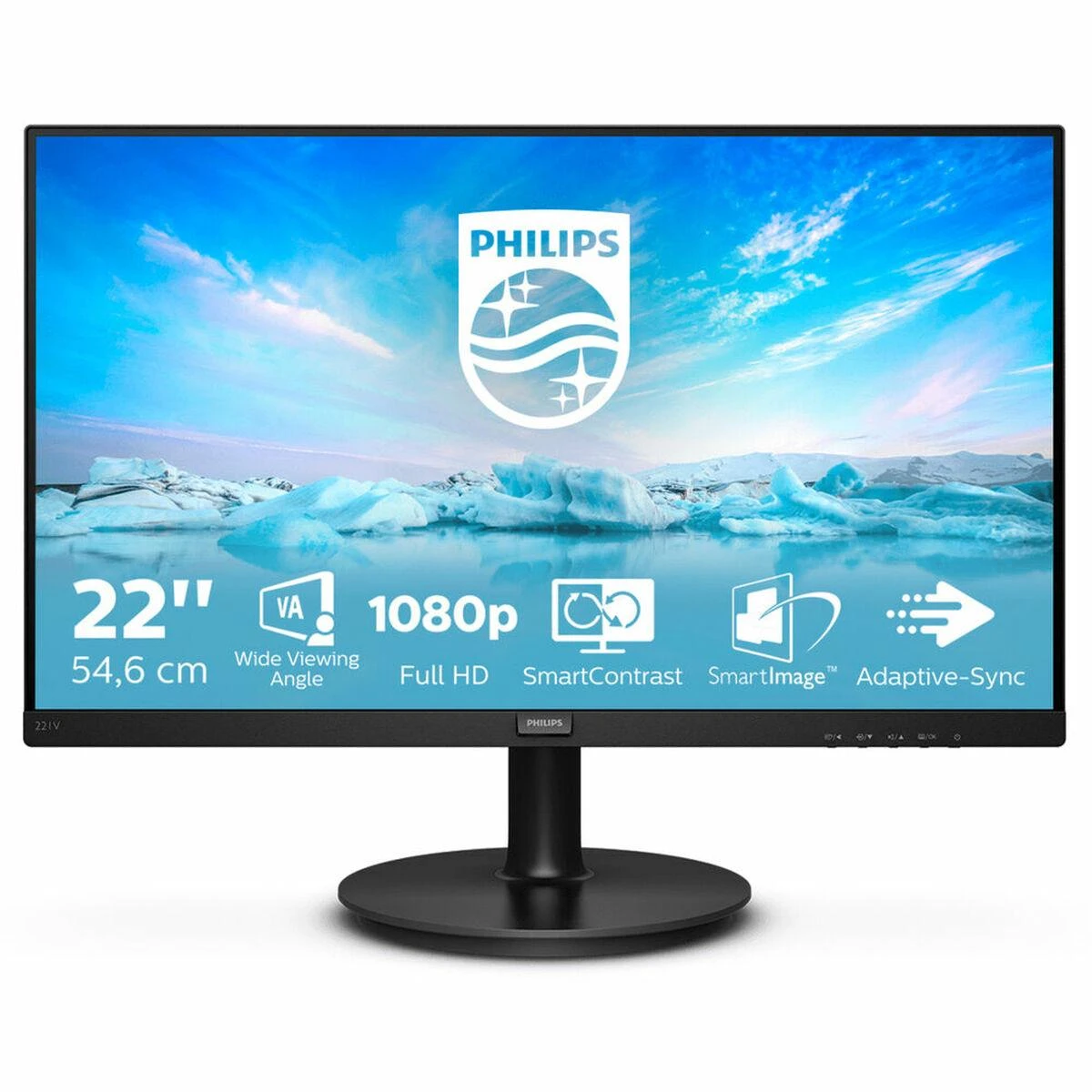 Monitorius Philips V Line 221V8/00 21,5" (54,6 cm), Juodos spalvos