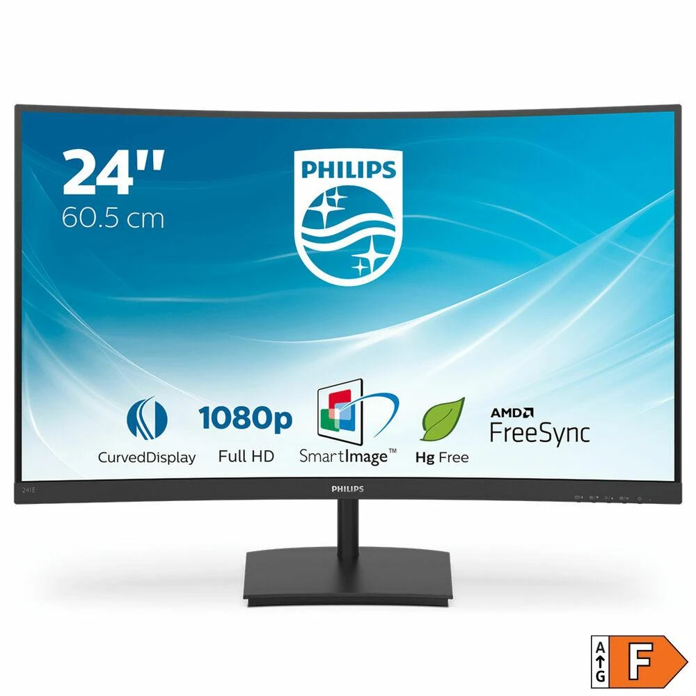 Monitorius Philips 241E1SC/00 23.6", Juodos spalvos