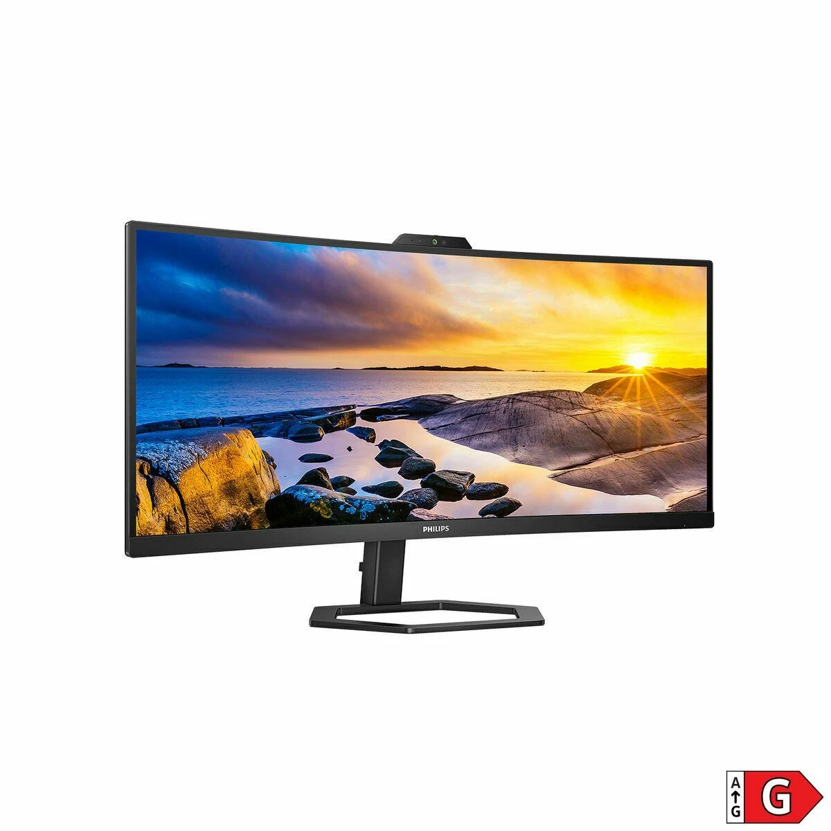 Monitorius Mmd monitoriai Ekranai PHILIPS 34E1C5600HE/00 34 colių 3440x1440 VA lenktas H/A 130 mm ULTRAWIDE USB-C ekranas