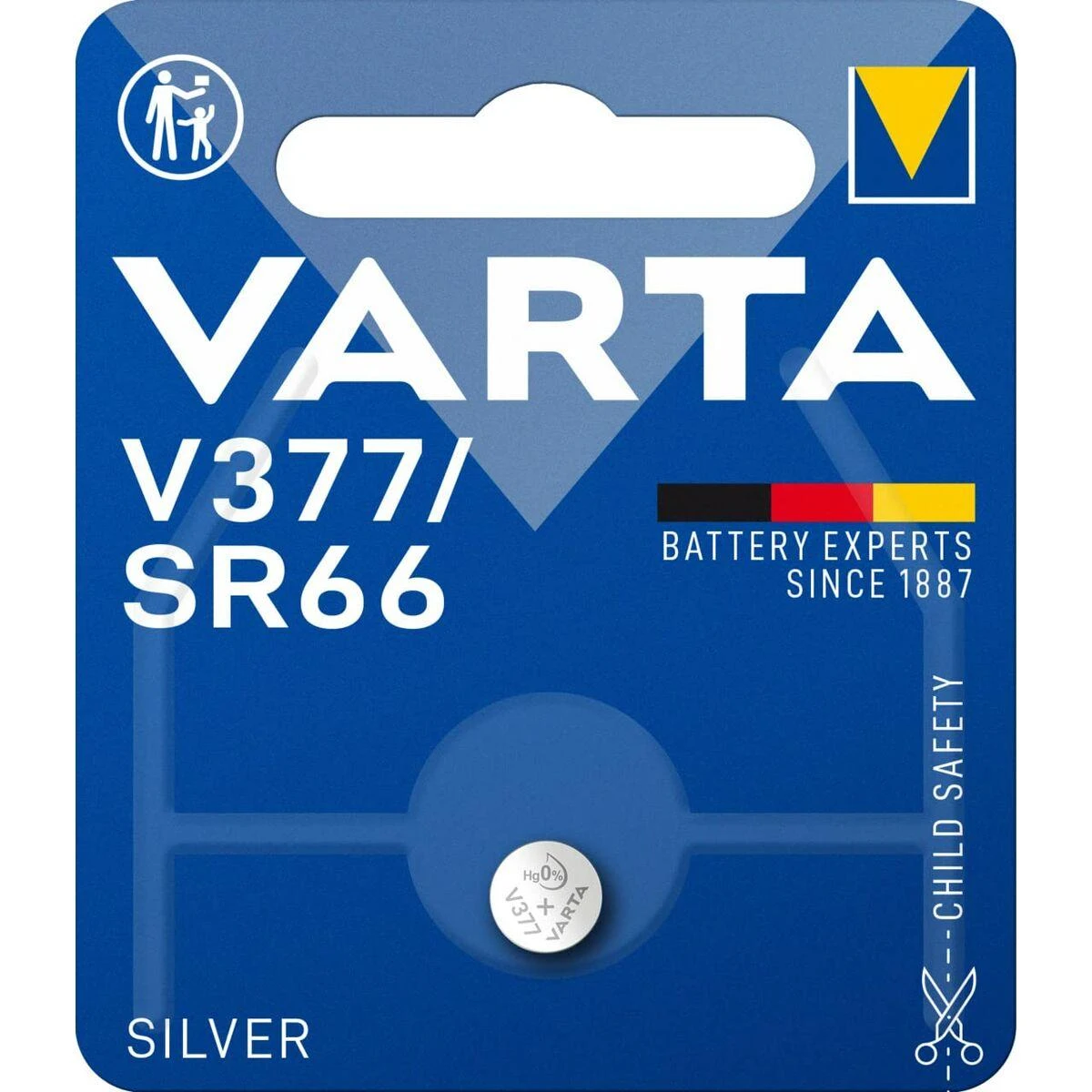Varta 377 sidabrinis oxide button cell batteries