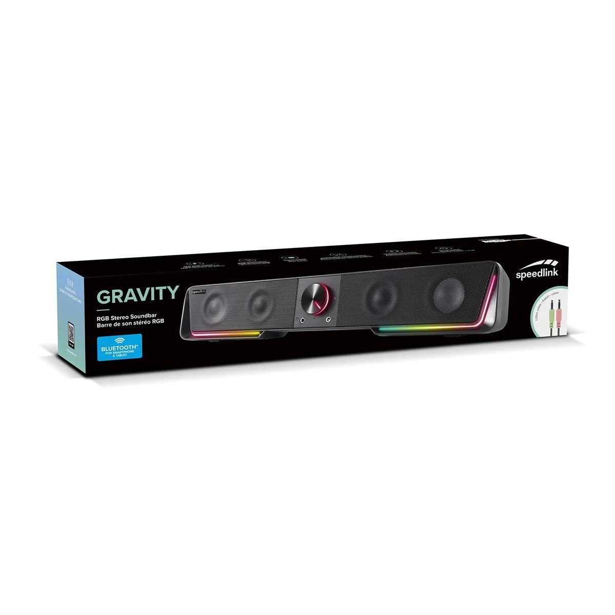 Namų kino sistema Speedlink kolonėlė GRAVITY RGB. Soundbar. juodas retail