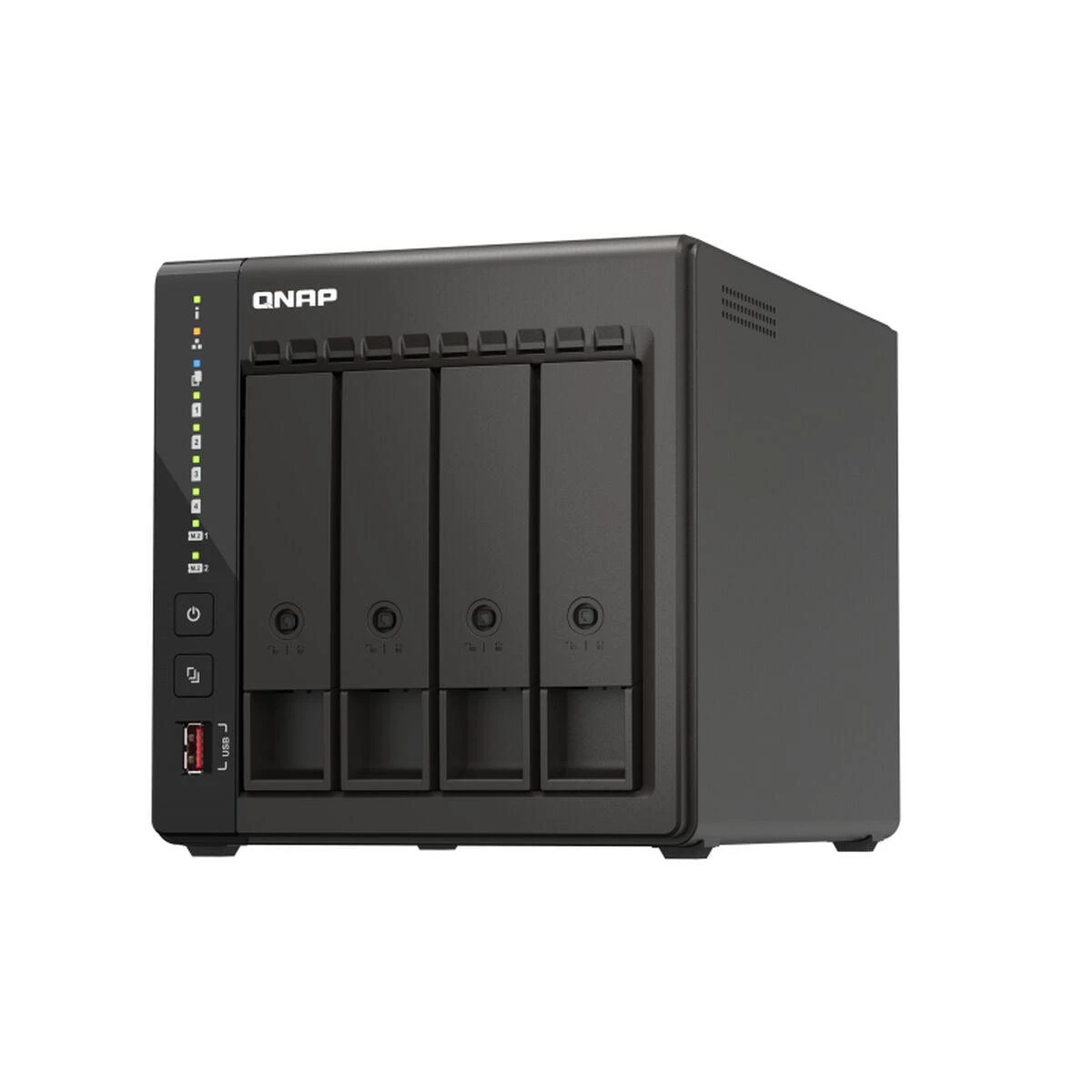 Serveris QNAP | 4 skyrių stalinis NAS | TS-453E-8G | Iki 4 HDD / SSD karšto pakeitimo | Intel Celeron | J6412 keturių branduolių | Procesoriaus dažnis 2,6 GHz | 8 GB