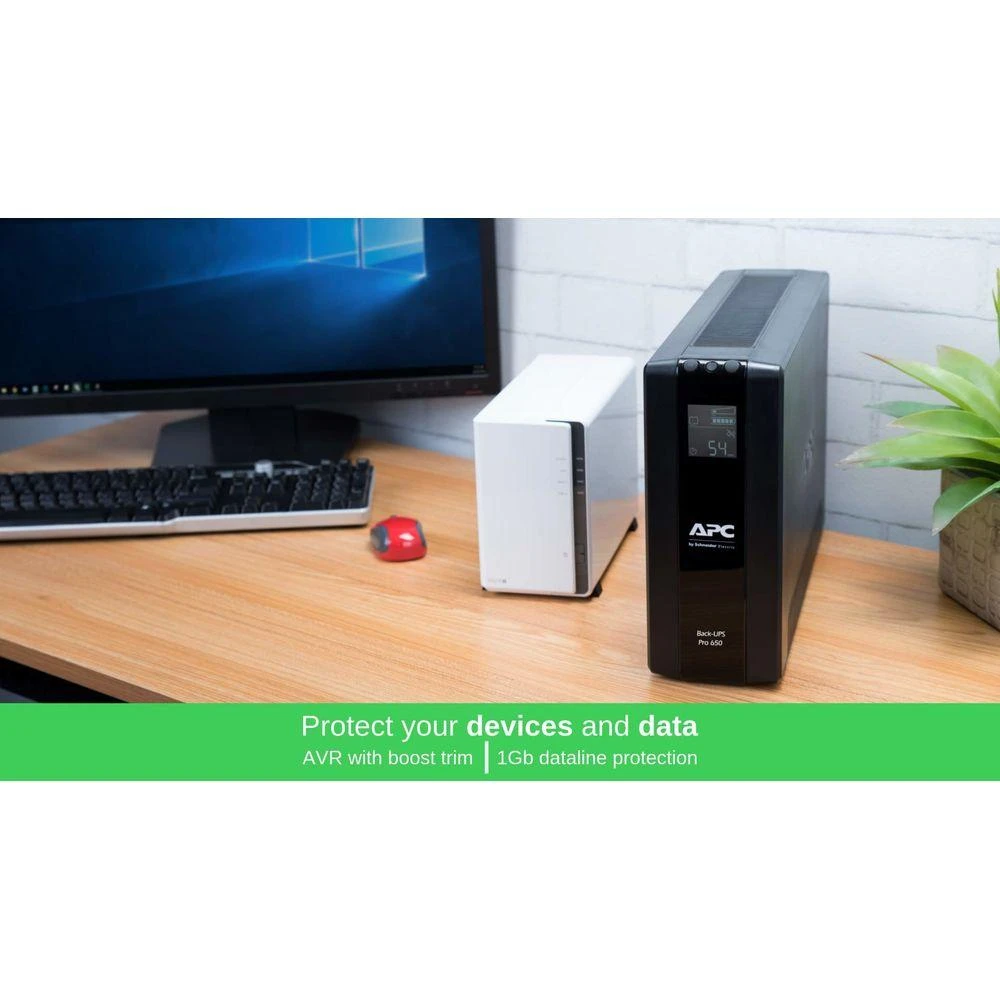 APC BACK UPS PRO BR 650VA, 6 OUTLETS, AVR, LCD SĄSAJA