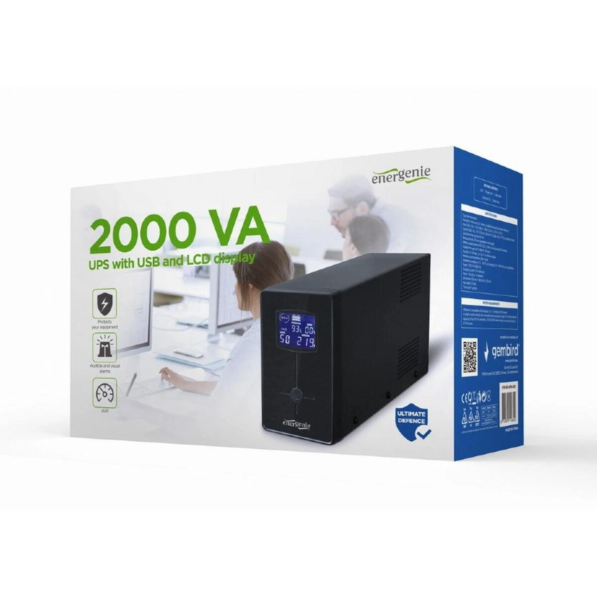 Nezatříděno Energija | Nepertraukiamo maitinimo šaltinis (UPS) su USB ir LCD ekranu | EG-UPS-035 | 2000 VA | 1200 W