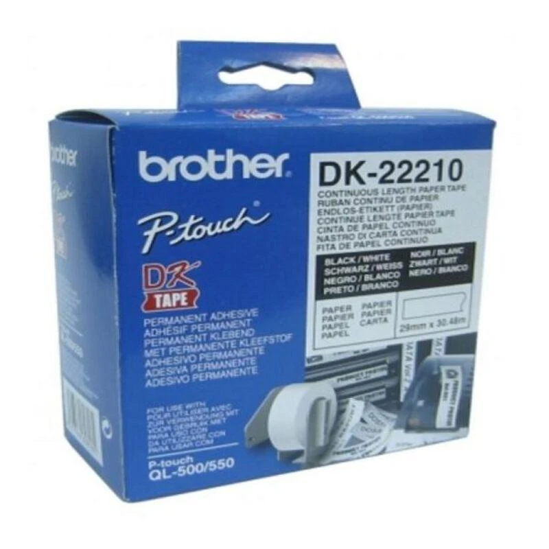 Brother Brolis | DK-22210 ištisinio ilgio popierinė etiketė | Baltas | DK | 29 mm | 30,5 m