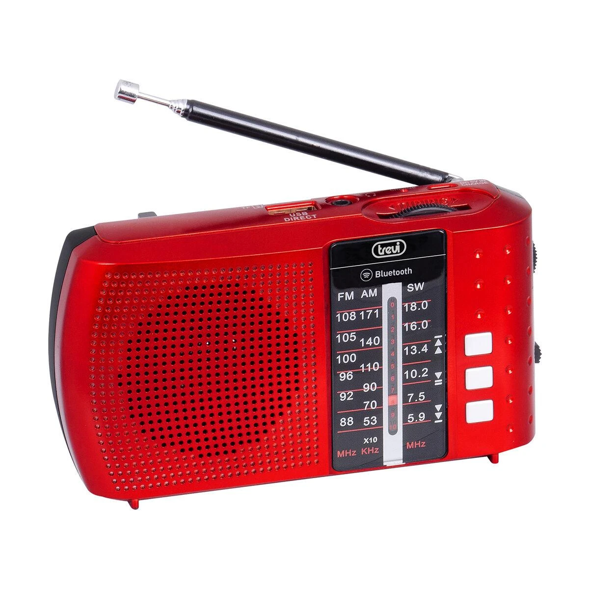 Radijas Trevi nešiojamas Bluetooth radijas RA7F20BTR FM/AM/SW Raudona