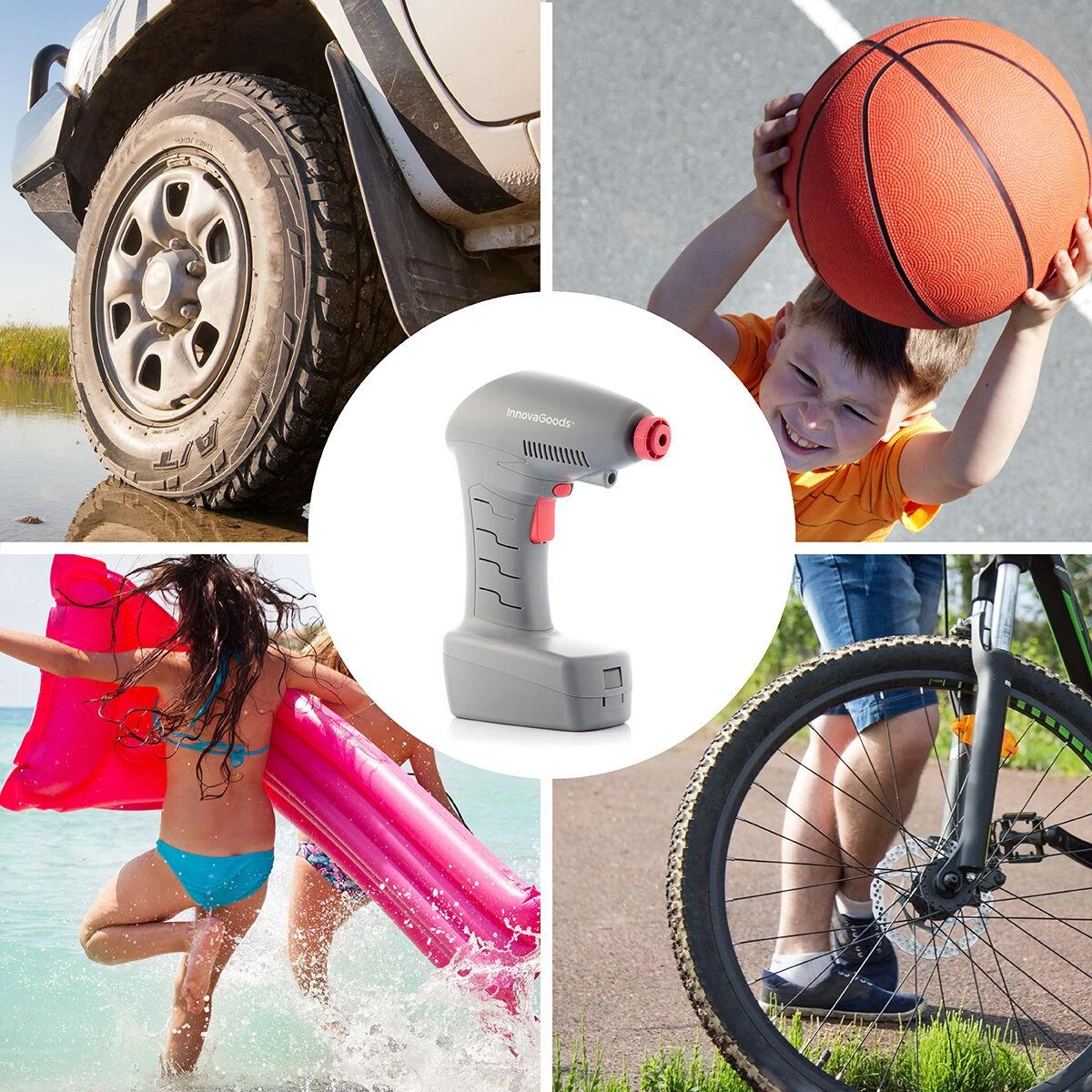 kompresorius automobilinis InnovaGoods przenośny kompresorius powietrza LED Airpro+ [V0103048]