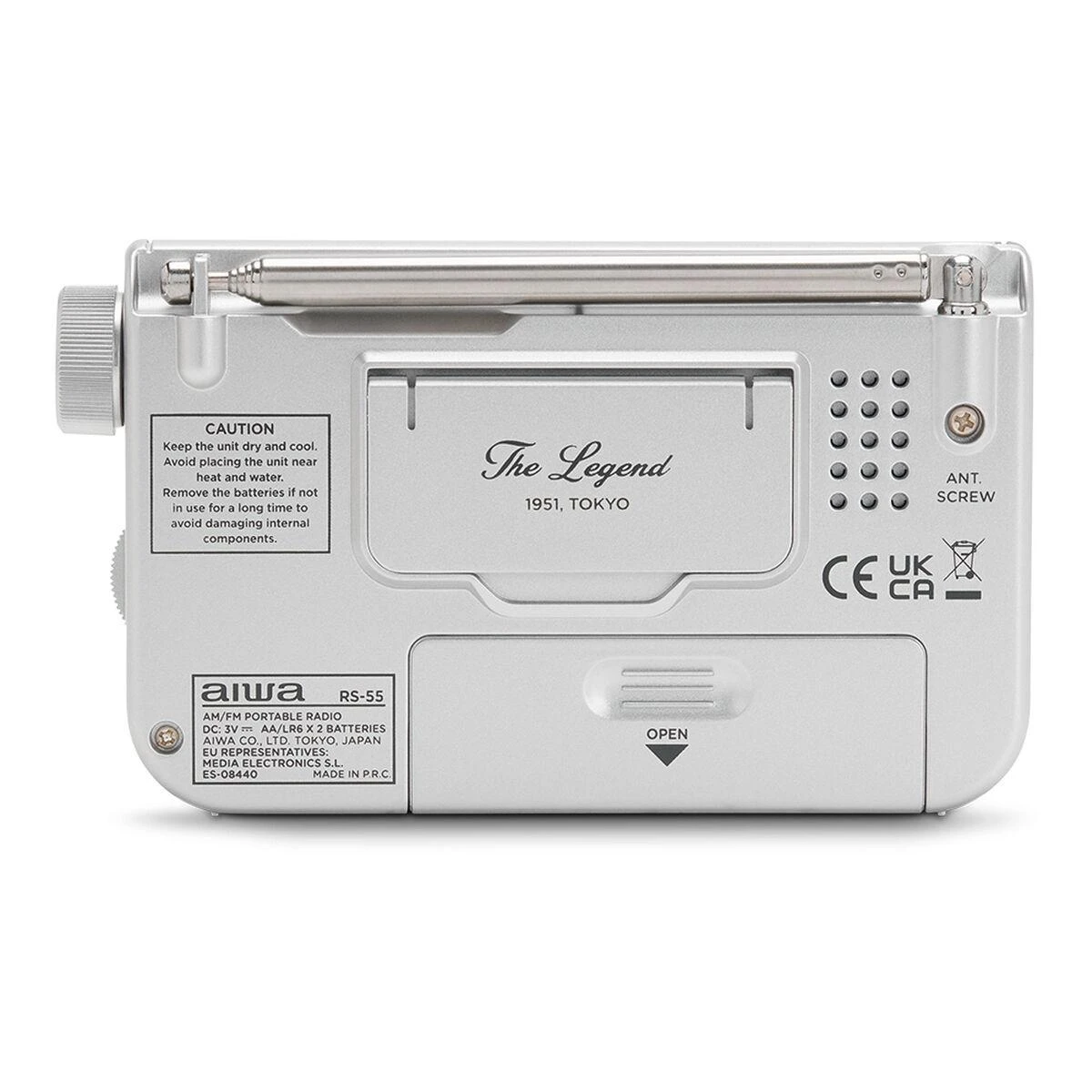 Aiwa Radijo imtuvas FM/AM su 3.5mm lizdu, sidabro spalvos