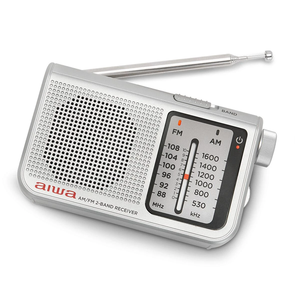 Aiwa Radijo imtuvas FM/AM su 3.5mm lizdu, sidabro spalvos