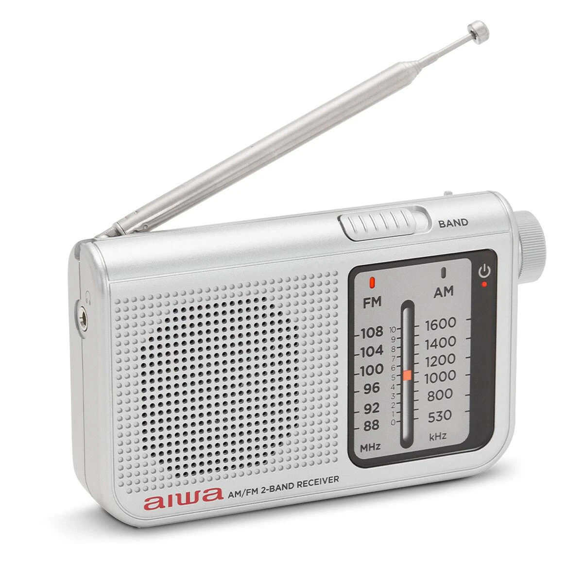 Aiwa Radijo imtuvas FM/AM su 3.5mm lizdu, sidabro spalvos