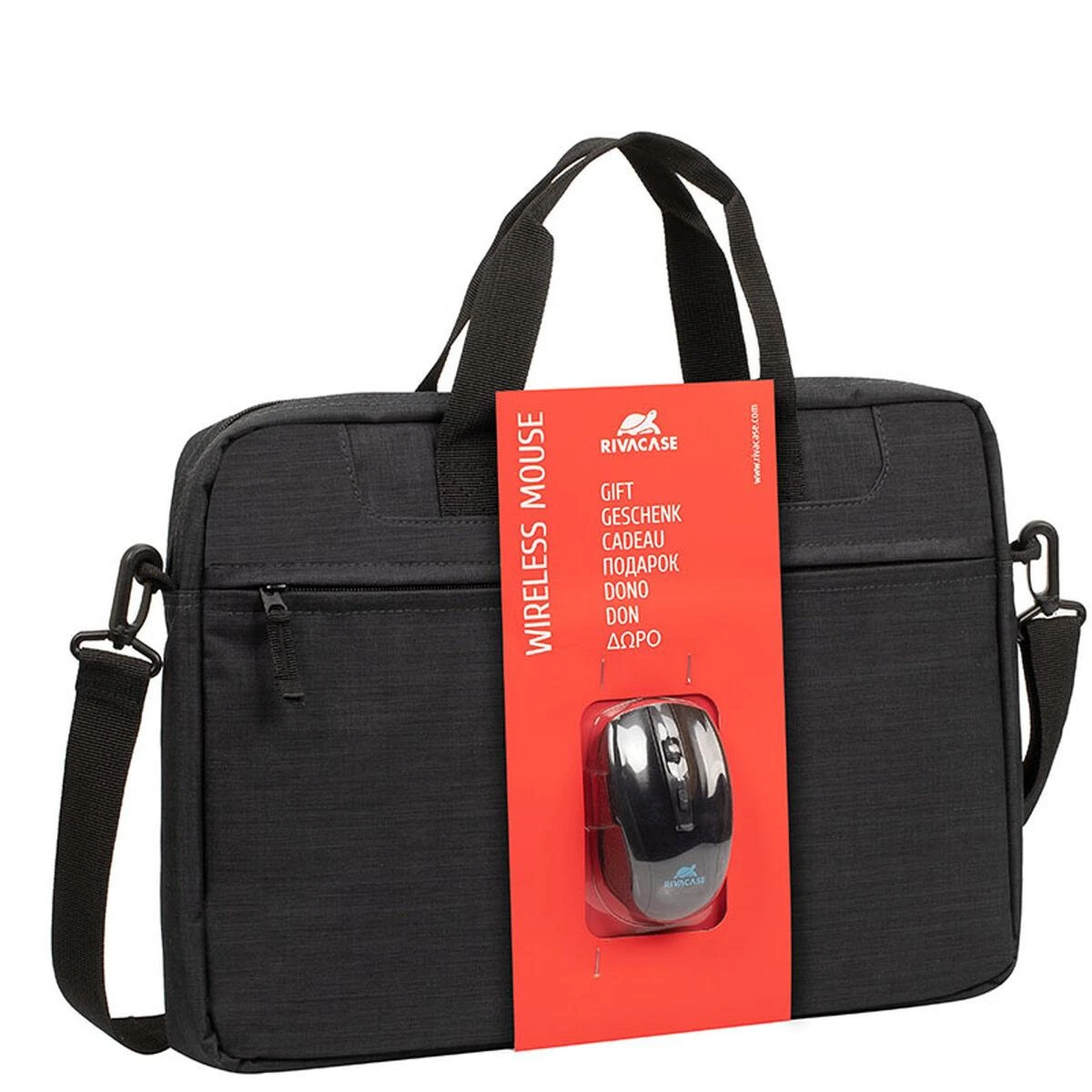 Rivacase Dėklas 8038 Juodas 15.6" + Belaidė pelė