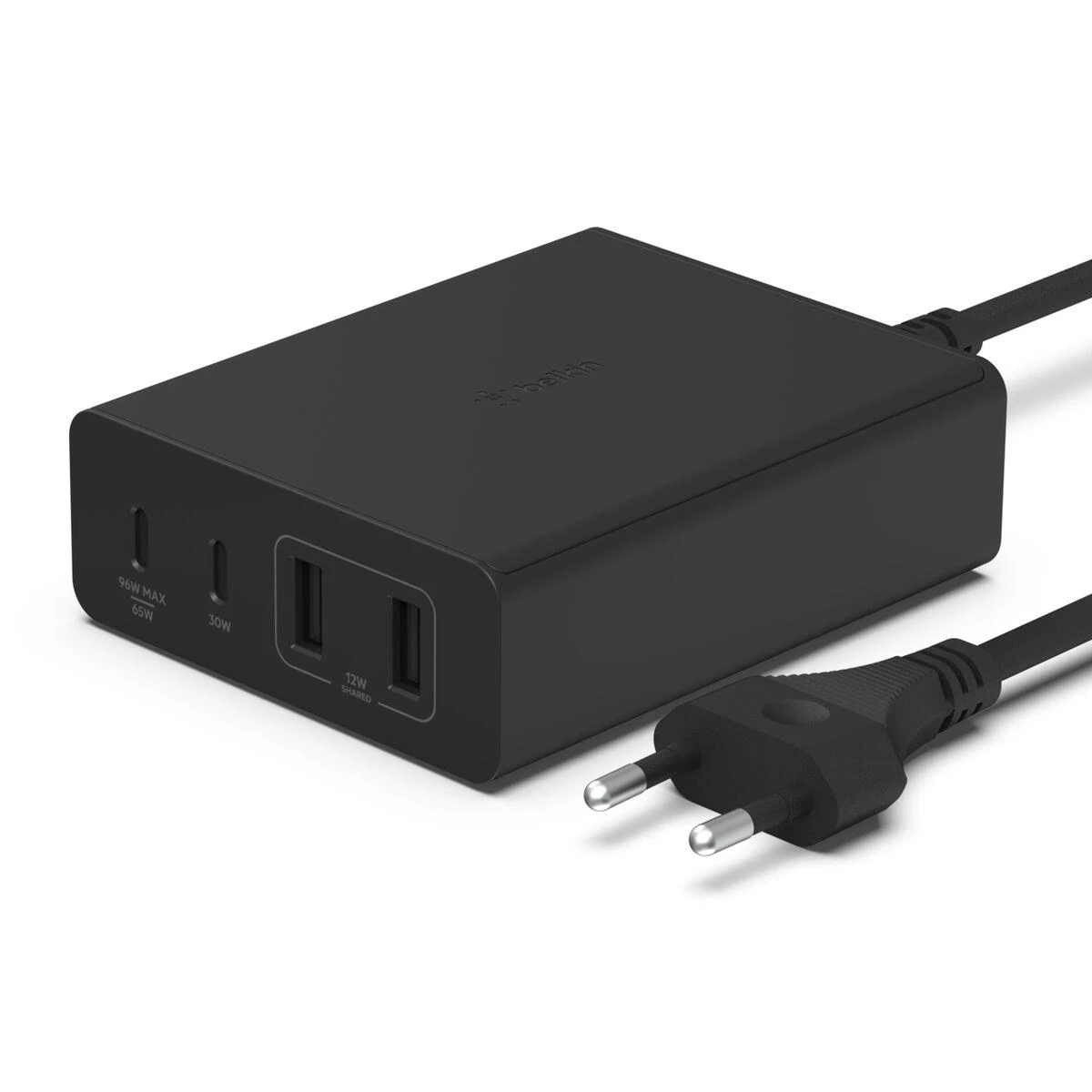 Nešiojamo kompiuterio pakrovėjas - Belkin WCH010vfBK 108W Dual USB-C Greito Įkrovimo 2m Laidas Juodas