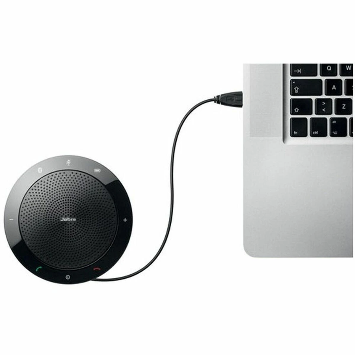 JABRA SPEAK 510 garsiakalbis, skirtas UC ir amp; BT USB konferencijos sprendimas 360 laipsnių mikrofono prijungimo ir atkūrimo nutildymo ir garsumo mygtukas