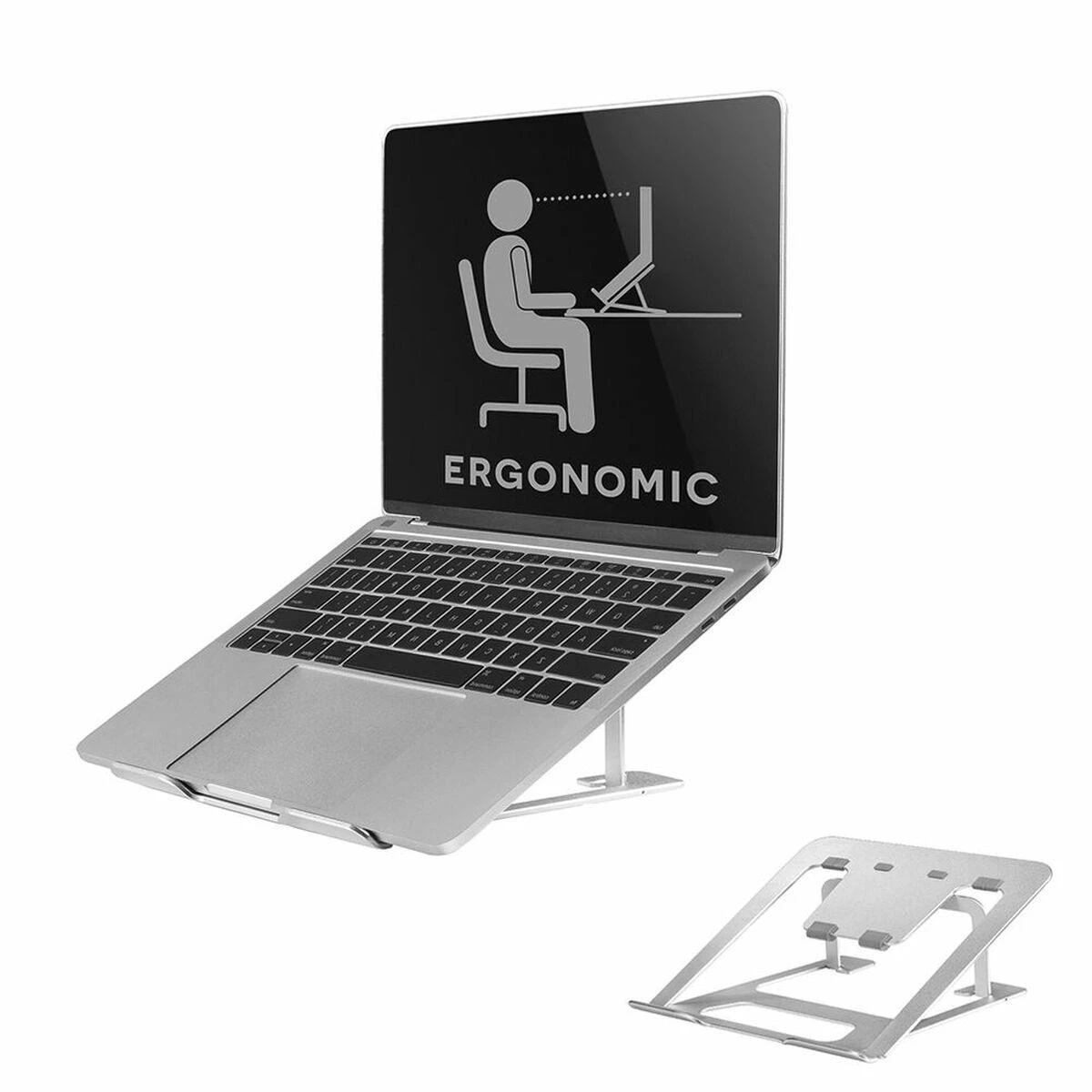 Neomounts NEWSTAR NOTEBOOK DESK STAND Sidabrinis (ERGONOMIC)