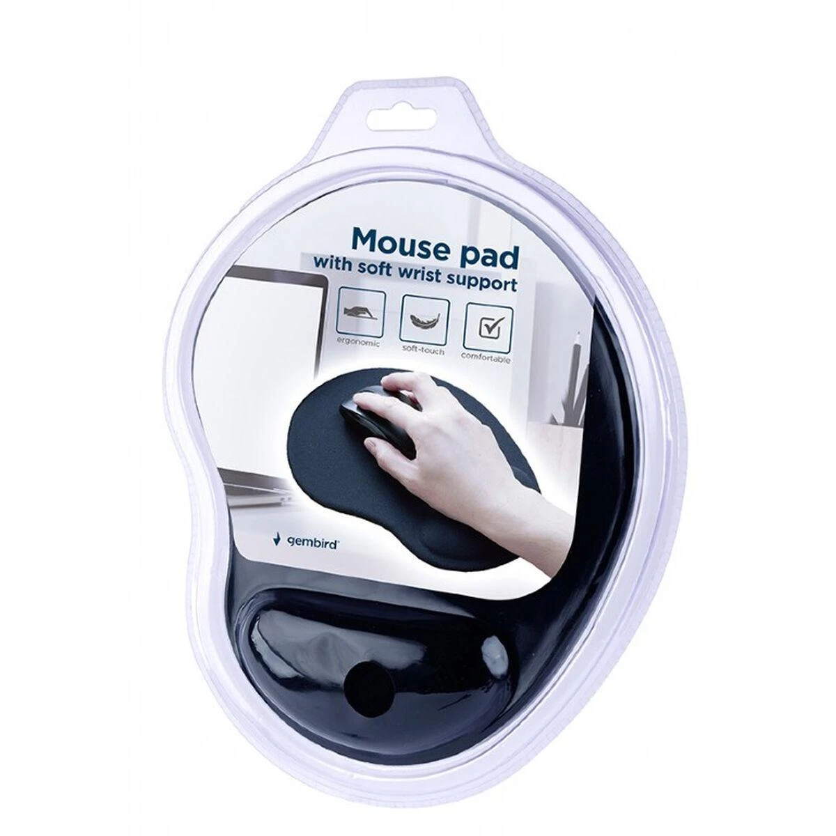 GEMBIRD Pelės kilimėlis with soft wrist support juodas