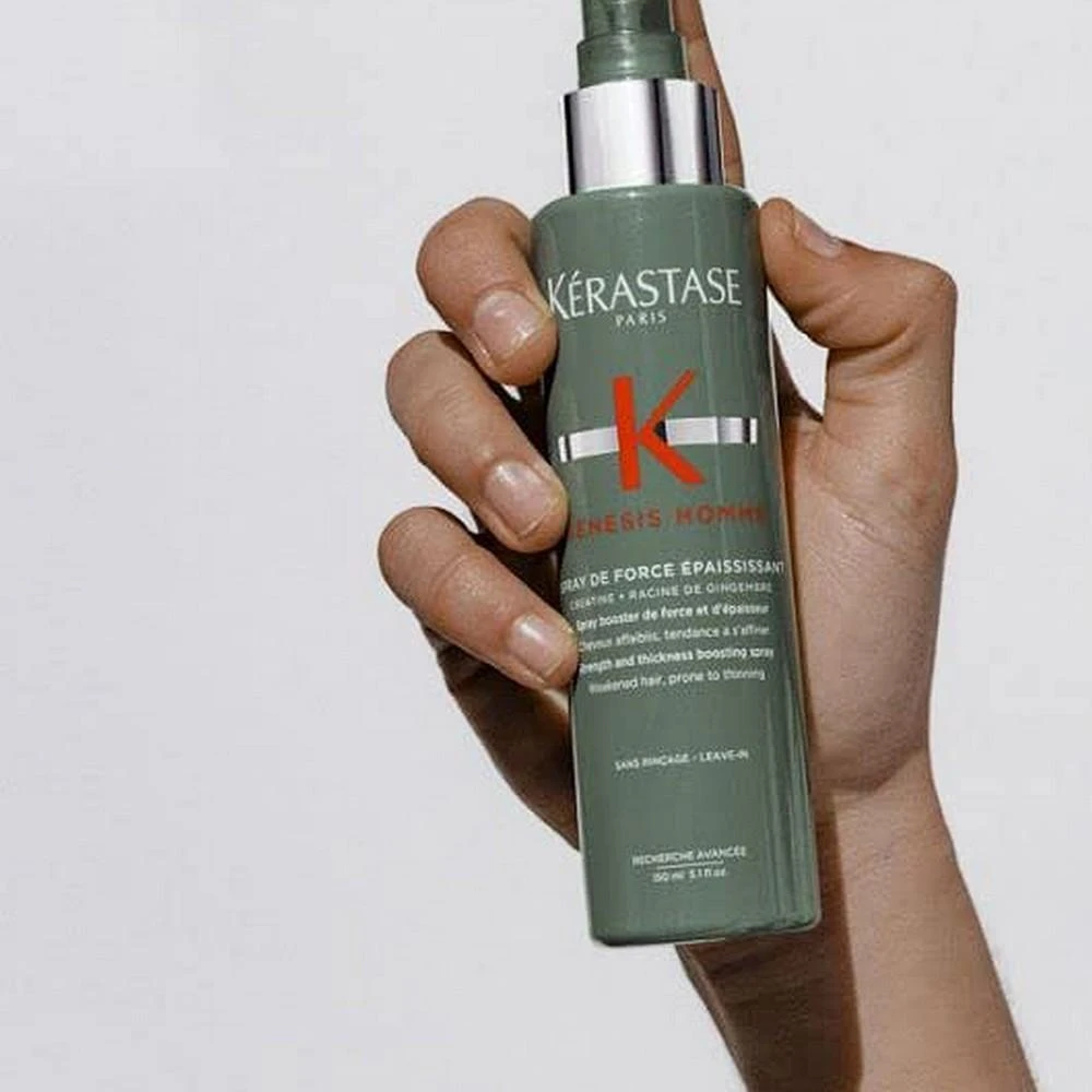 Kérastase Genesis Homme stiprumą ir tankumą didinantis purškiklis nenuplaunamas plaukų priežiūros priemones vyrams, 150 ml