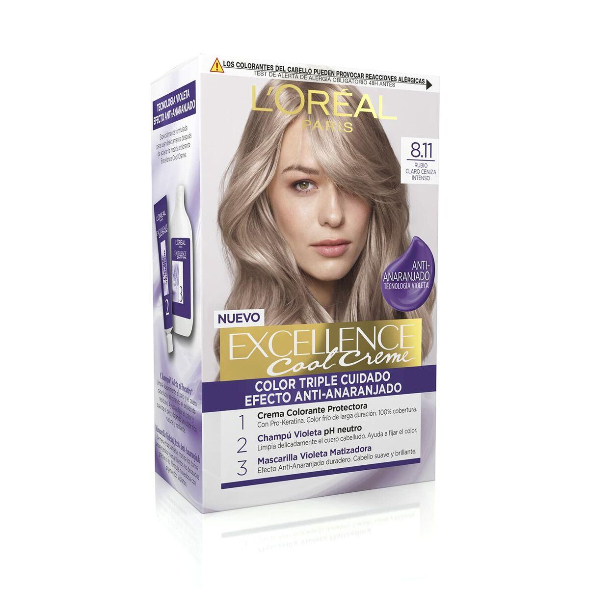 Plaukų dažai L'oreal Professionnel Excellence Cool Creme 8.11 Light Ash Skirtas šviesiems plaukams 192ml
