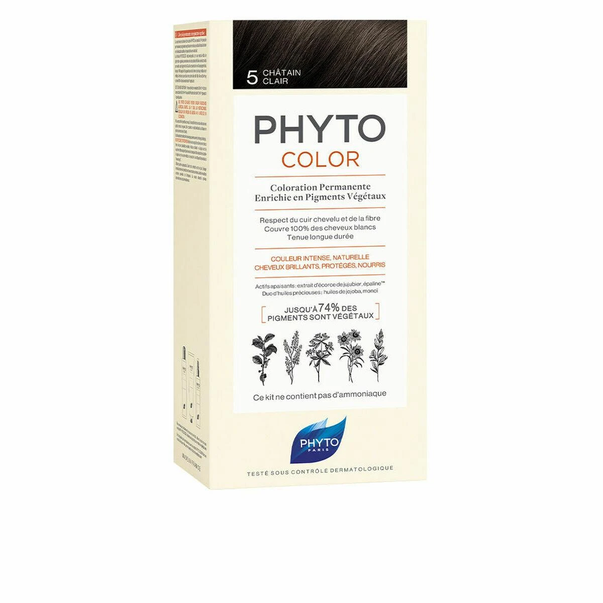 Phyto Color 5 šviesiai rudų plaukų dažų dėžutė