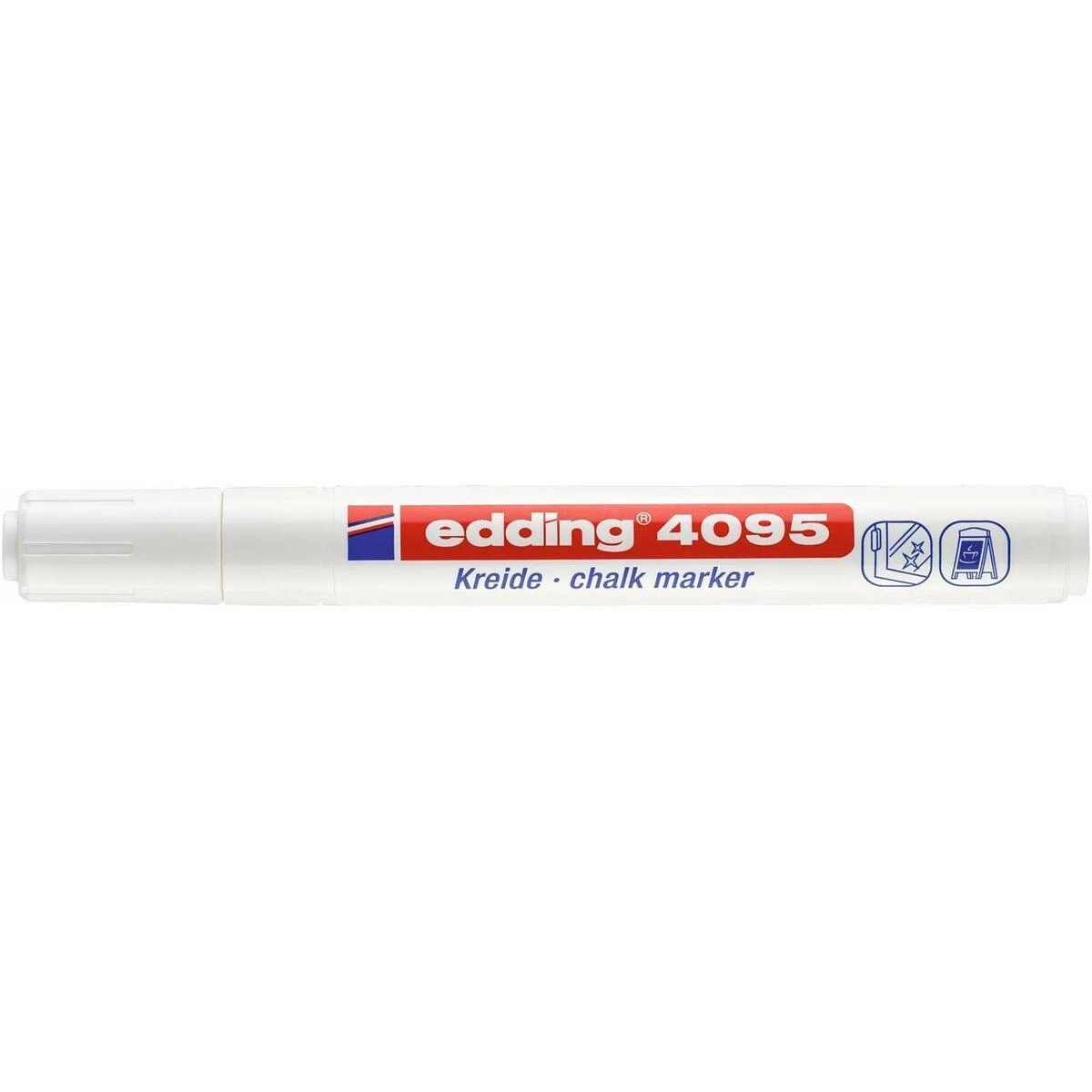 Kreidinis žymeklis Edding 4095, apvaliu galiuku, 2-3mm, baltos spalvos