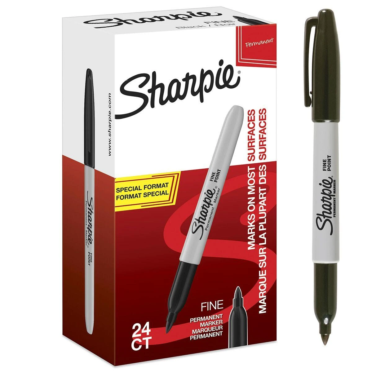 Sharpie smulkūs juodi markeriai (24 vnt. dėžutėje) - 2077128