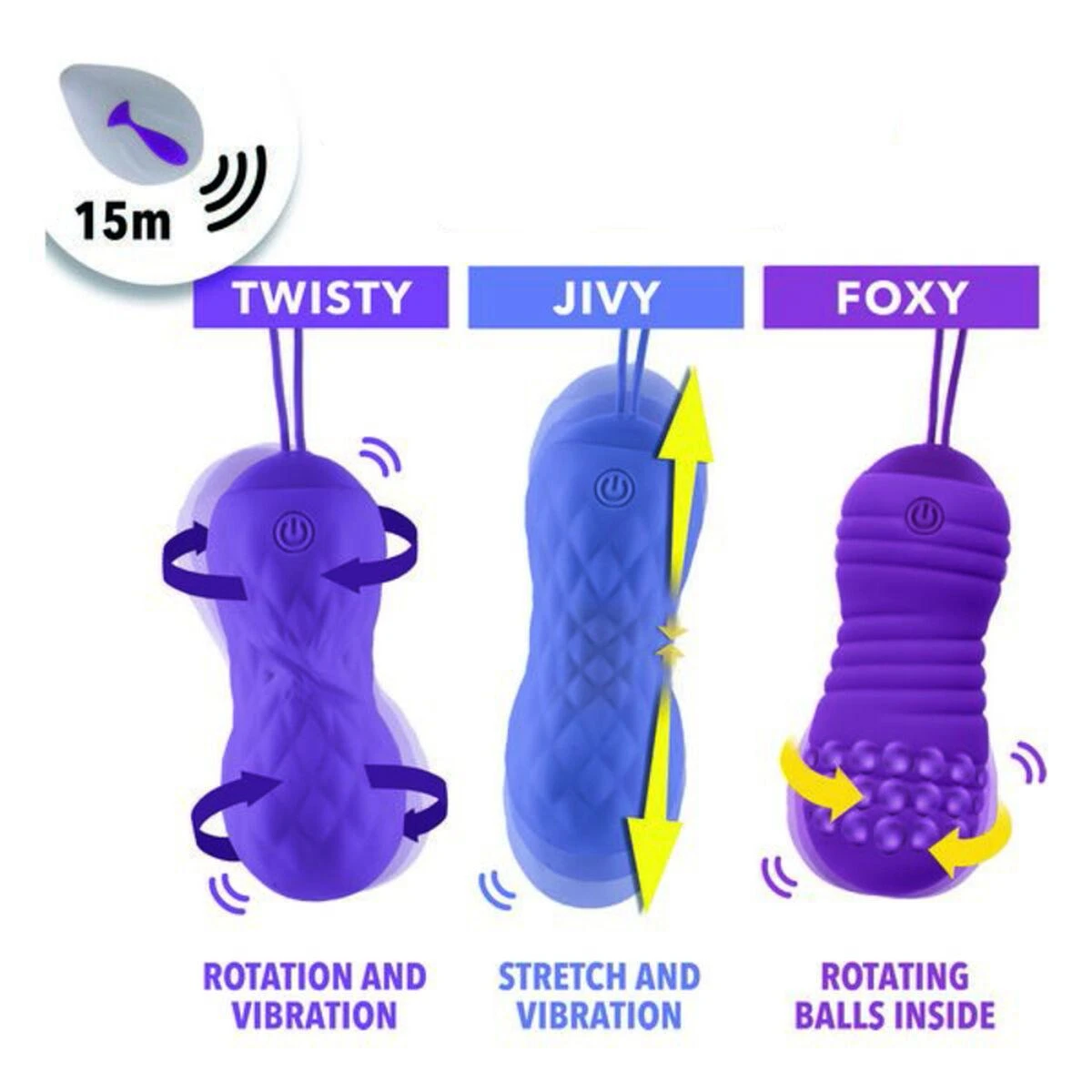 Feelz Toys FeelzToys – nuotoliniu būdu valdomi judesio meilės kamuoliukai Foxy