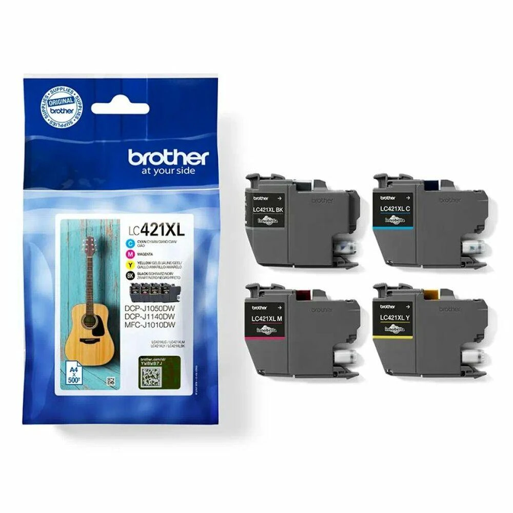 „Brother LC421XLVAL“ rašalo kasečių sudėtinė pakuotė | Brolis Brolis LC | LC421XLVAL | Brother LC421XL - 4 pak. - XL - juodas, geltonas, žalsvai mėlynas, purpurinis - originalus - rašalo kasetė | Rašalo kasetė | Juodas, geltona, žalsvai mėlyna, purpurinė