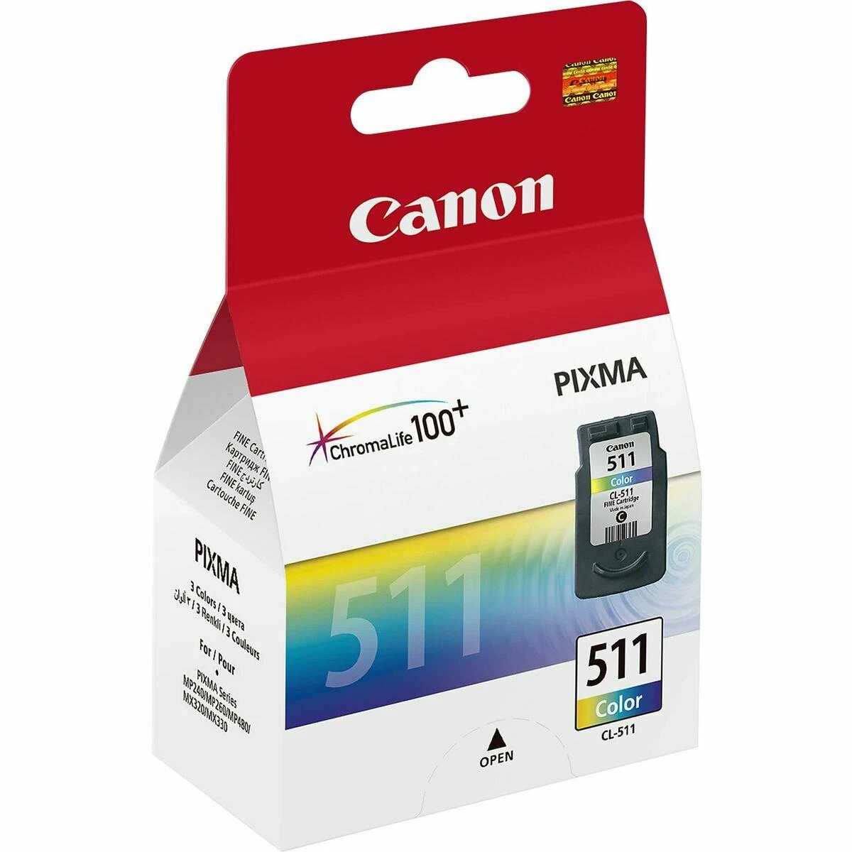 Canon CL-511 Originalus Žydras, Rausvai raudona, Geltona 1 vnt