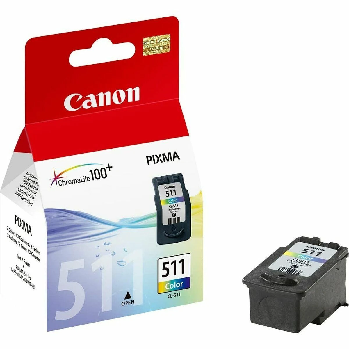 Canon CL-511 Originalus Žydras, Rausvai raudona, Geltona 1 vnt