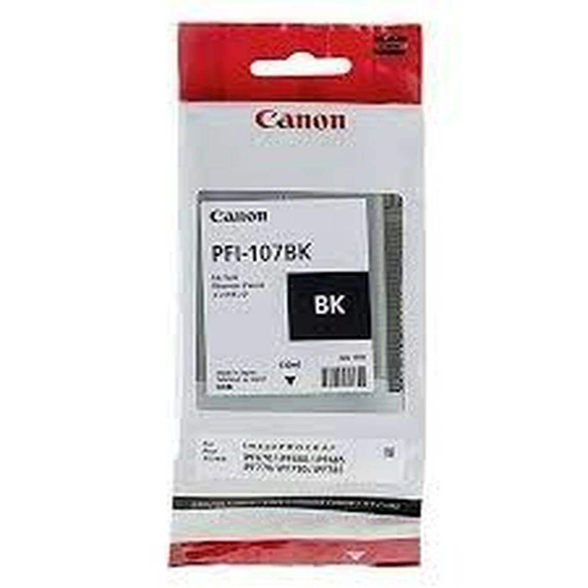 Rašalas Canon PFI107BK juodas | 130ml | iPF68X, 78X