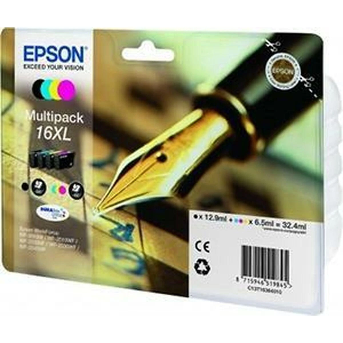 Epson 16XL Multipack Ink Cartridge, Juodas, žalsvai mėlyna, rausvai raudona, geltona