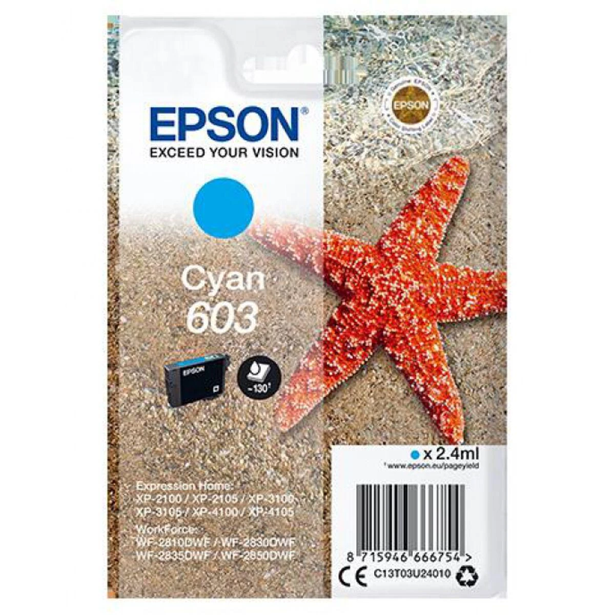 Epson C13T03U24020 rašalo kasetė Originalus Žydras 1 vnt