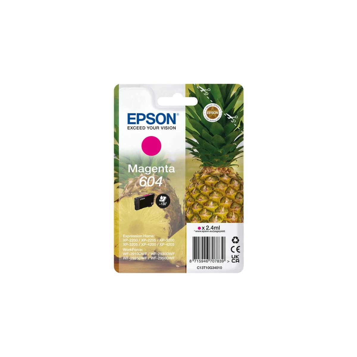 Rašalo Kasetė - Epson Ink 604 Magenta, Išeiga Iki 350 Puslapių, Magenta